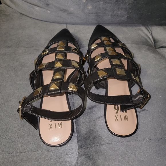 Black Mix No 6 | India StudFlat Shoes Size 8.5 - Picture 6 of 8